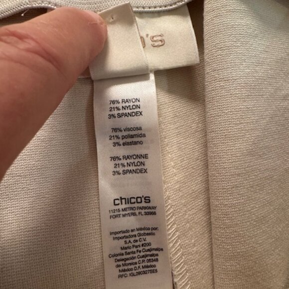 Chico's Beige Pull-On Crop Pants Sz 3 - Picture 5 of 5